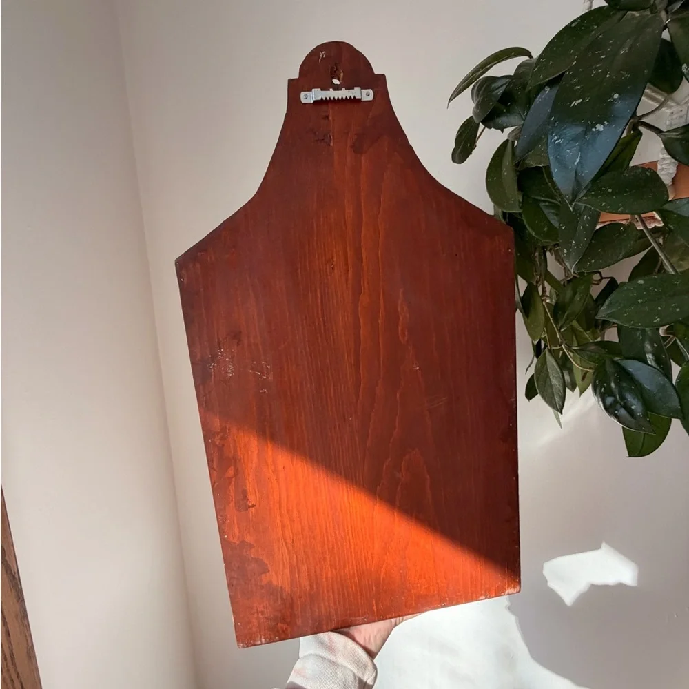 Vintage Wooden Wall Shelf with Drawer - Rich Mahogany Tone